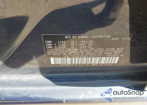 2020 Subaru Impreza Sedan from USA, damaged, VIN 4S3GKAB60L3603470